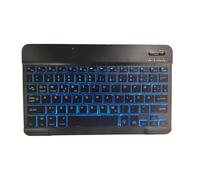 TECKNET Teclado Bluetooth alemán para tableta/iPad Mini/Pro/Air/10.2/10.9/iPhone/Android/Windows, teclado con iluminación, recargable, portátil, inalámbrico, ultrafino, color negro