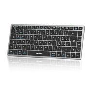 TECKNET Teclado Bluetooth Recargable Teclado Inalámbrico para Windows y Android Smart TV, diseño italiano QWERTZ, silencioso y ultrafino