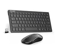 TECKNET Teclado y Ratón QWERTY Italiano, 2.4GHz Slim Full-Size Avanzato Combo Tastiera Mouse Wireless con Ricevitore Nano USB para computadora portátil, PC