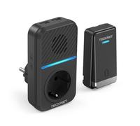 TECKNET Timbre Inalámbrico, 400M Timbre Inalámbrico Autoalimentado, IP65 Timbre Electrónico Impermeable, Kit de Timbre con Tomas USB Externas y Luz LED, 60 Melodías, 5 Niveles de Volumen