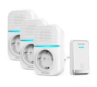 TECKNET Timbre Inalámbrico con Enchufe Timbre Impermeable para Puerta, 60 Melodías Rango de 400M de Distancia Timbre para Casa, 5 Niveles de Volumen, No Necesita Batería