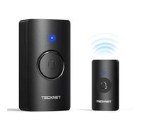 TECKNET Radio Timbre, Timbre Inalámbrico Funciona con Pilas, Timbre Impermeable con Alcance Inalámbrico de 400 M, 5 Niveles de Volumen y 60 Timbres con 4,5 Años de Duración de la Batería