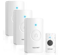 TECKNET Timbre Inalámbrico, IP67 Timbre Inalámbrico Exterior Impermeable，400M de Timbre Inalámbrico Exterior Impermeable, Timbre 1 Transmisores& 3 Receptor, 5 Niveles de Volumen & 60 Melodías