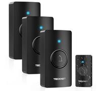 TECKNET Timbre Inalámbrico, IP67 Timbre Inalámbrico Exterior Impermeable，400M de Timbre Inalámbrico Exterior Impermeable, Timbre 1 Transmisores& 3 Receptor, 5 Niveles de Volumen & 60 Melodías