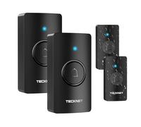 TECKNET Timbre Inalámbrico, IP67 Timbre Inalámbrico Exterior Impermeable，400M de Timbre Inalámbrico Exterior Impermeable, Timbre WIFI 2 Transmisores&2 Receptor, 5 Niveles de Volumen & 60 Melodías