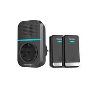 TECKNET Timbre Inalámbrico Kit, 400M Timbre Inalámbrico Autoalimentado | IP65 Kit de Timbre con 2 Transmisores, 5 Niveles de Volumen Doorbell con Puertos USB Externos y luz LED, 60 Melodías
