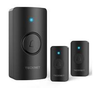 TECKNET Timbre Inalámbrico para Puerta, 400M Timbre Inalámbrico Exterior Impermeable, Set de Timbres Inalámbricos 1 Receptor y 2 Transmisores, Timbre de Radio IP65, 5 Niveles de Volumen y 60 Melodías