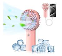 TECKNET Ventilador Portatil USB, 5200mAh Mini Ventilador de Mano con Función de Energía Móvil，Ajustable 3 Velocidades Portátil Eléctrico Ventilador para el Oficina, Hogar, Viajes, Exterior