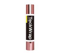 TECKWRAP Vinilo metálico permanente de color oro rosa cromado, 1 x 5 pies