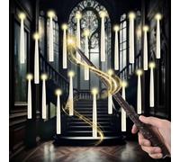 TECKZOON 20 velas flotantes, sin llama, con varita mágica, mando a distancia, funciona con pilas, decoración para la familia, Navidad, bodas, fiestas, Halloween