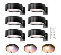 TECKZOON 6 Unidades Luz para Cuadros Magnética Inalámbrica con Mando, 12 Modos Iluminación Sin Taladro para Pinturas y Fotos