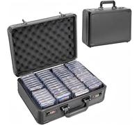 TECKZOON Caja de Almacenamiento para Cartas coleccionables de 4 Filas con Cierre de combinación, más de 160 Cartas, maletín para Cartas calificadas PSA BGS CSG con Compartimentos de Espuma