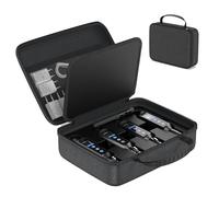 TECKZOON Juego de controlador DMX inalámbrico con caja, transmisor DMX512 y 3 receptores, receptor de batería de 20 h con pantalla táctil, sistema de control de luz DMX inalámbrico para luz de