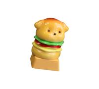 Tecla de resina hecha a mano para hamburguesa de perro, compatible con la mayoría de teclados mecánicos para personalizar la decoración de escritorio, decoración de teclado de oficina