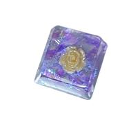Tecla de resina translúcida con diseño de flor epoxi, altura única para teclado mecánico, 1 unidad