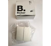 Tecla doble para interruptores/reguladores, series berker S.1/ B.3/ B.7 de hager, blanco, brillo
