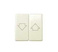 Tecla para persianas de color marfil, diseño ergonómico, fácil instalación, ideal para controlar sistemas de persianas.