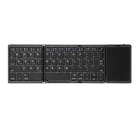 Teclado 5.1 Dual 3 Plegables Recargable Plegable con Touchpad Compatible con Android(BK with Touchpad)