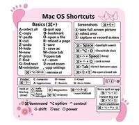 Teclado Acceso Directo Pegatina Adhesiva para PC Portátil Escritorio Excel Photoshop Office (Mac os Shortcuts Foot)