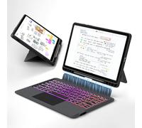 Teclado Ai Key para Samsung Galaxy Tab S10 Lite/S10 FE/S9 FE/S9: modo DEX con un clic, encendido y apagado automático, retroiluminación arcoíris, funda teclado AZERTY francés desmontable con panel