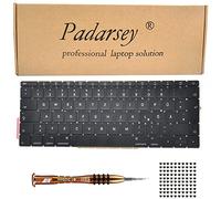 Teclado alemán QWERTZ de repuesto de Padarsey compatible con MacBook Pro de 13 pulgadas A1708 sin panel táctil, MacBookPro14,1 MacBookPro13,1 A1708, modelos de 2016, mediados de 2017, con 80 tornillos