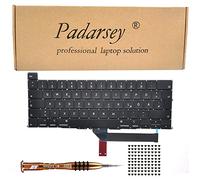 Teclado alemán QWERTZ de repuesto de Padarsey compatible con MacBook Pro de 16 pulgadas con Touch Bar A2141 publicado 2019 + teclado tornillos + destornillador