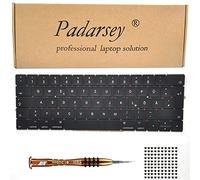 Teclado alemán QWERTZ de repuesto de Padarsey compatible con MacBook Pro13 A1706 15" A1707 2016 2017 con destornillador de 80 tornillos