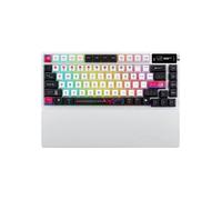 ASUS ROG Azoth X Teclado Gaming Personalizable de 75%, ROG NX Snow V2, Teclas PBT semitranslúcidas y sublimadas, amortiguación de Cinco Capas, Placa FR4, Pantalla OLED, RGB, QWERTY US, Blanco