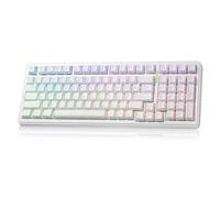 Teclado AULA F99 para juegos, teclados mecánicos inalámbricos, teclado blanco cremoso personalizado intercambiable en caliente, teclados retroiluminados RGB, BT5.0/2.4GHz/USB-C, teclas topográficas