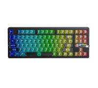 Teclado aula gasket f87 pro v2 black mist transparent leobog x3 rgb