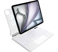 Teclado AZERTY para iPad Air de 11 pulgadas M3 (2025)/M2 (2024)& Air 5e/4e Gen,para iPad Pro 11" 4e/3e/2e/1re Gen con Trackpad multitarea, retroiluminación, teclas abreviadas, fijación magnética