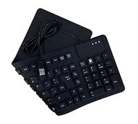 Teclado B Blesiya Plegable de Silicona con Cable USB, Negro, 105 Teclas, QWERTY, Ambidiestro, para PC y Portátil