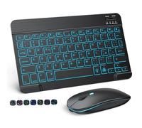 Teclado Bluetooth con retroiluminación RGB en Hebreo, Ruso, español, portugués y Coreano. Compatible con iOS, Android, Windows, iPad, Samsung, tabletas y portátiles.(Spanish Set)
