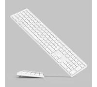 Teclado Bluetooth inalámbrico para dispositivos Mac OS - Diseño AZERTY, Teclas tijeras para escribir con precisión, batería recargable, 80 días de duración adicional, compatible con iMac/MacBook