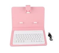 Teclado Bluetooth Inalámbrico Universal y Funda con Tapa con Soporte para Teléfonos iOS Android, Funda con Teclado Bluetooth a Prueba de Arañazos con Exterior Protector (Pink)