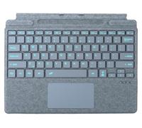 Teclado Bluetooth para Microsoft Surface Pro 8 Pro 9 Pro 10/Pro X Pro 11 Generación, teclado de firma SIM con trackpad, carga USB, alemán (azul hielo, sin retroiluminación)