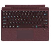 Teclado Bluetooth para Microsoft Surface Pro 8 Pro 9 Pro 10/Pro X Pro 11 Generación, teclado de firma SIM con trackpad, carga USB, alemán (borgoña, sin retroiluminación)