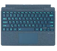 Teclado Bluetooth para Microsoft Surface Pro 8 Pro 9 Pro 10/Pro X Pro 11 Generación, teclado de firma SIM con trackpad, carga USB, alemán (azul zafiro, sin retroiluminación)