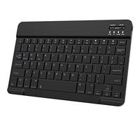 Teclado Bluetooth pequeño ultradelgado, portátil, recargable, inalámbrico, externo, para Android, tablet, teléfono celular, Samsung, smartphone, iPad, Mini, Air, Pro, iPhone, Windows Surface (negro)