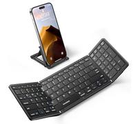 Teclado Bluetooth plegable con teclado numérico, teclado plegable inalámbrico de tamaño completo Samsers con piel sintética, teclado portátil de viaje para iOS, Android, Windows Mac OS, compatible con