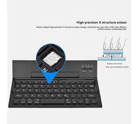Teclado Bluetooth plegable portátil de viaje, mini, inalámbrico, para teléfono móvil, tableta y ordenador.