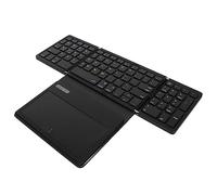 Teclado Bluetooth Plegable, Teclado de Tamaño Completo Bluetooth 5.1 de Baja Latencia, Teclado Plegable Ultradelgado Recargable con Panel Táctil Grande para iOS, Android, Windows