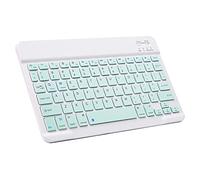 Teclado Bluetooth ultradelgado Mini teclado inalámbrico portátil recargable para Apple iPad iPhone Samsung Tablet Phone Smartphone iOS Android Windows (10 pulgadas verde claro)