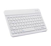 Teclado Bluetooth ultradelgado portátil mini teclado inalámbrico recargable para Apple iPad iPhone Samsung Tablet teléfono Smartphone iOS Android Windows (10 pulgadas blanco)