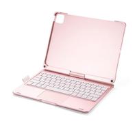 Teclado BT Recargable de 12.9 Pulgadas con un Panel Táctil Retroiluminado de 7 Colores 7 Modos de Uso Plegable, 180 ° Horizontal (Tipo B-para Air4 5th & Pro11)