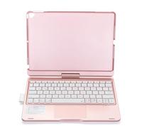 Teclado BT Recargable de 12.9 Pulgadas con un Panel Táctil Retroiluminado de 7 Colores 7 Modos de Uso Plegable, 180 ° Horizontal (Escriba A-para 10.2 y 10.5 Pulgadas)