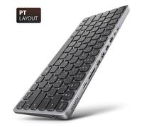 Teclado c/ HUB AXAGON HMC-KB keyboard USB-C 5Gbps, microSD/SD, 3x USB-A, HDMI 4K/60Hz, PD 100W, Audio, PT layout