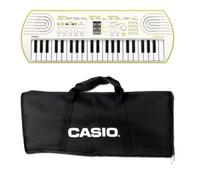Teclado Casio SA-80 de 44 teclas, blanco/amarillo limón, con bolsa de transporte negra