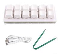 Teclado compacto con una sola mano, 130 x 55 mm, Plug and Play (White | 12 teclas programables, macros complejas, flujos de trabajo eficientes, adecuados para profesionales