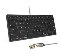 Teclado compacto de 78 teclas con cable para Mac, USB A/USB C Plug and Play, mini teclado USB ultradelgado - 75% de diseño, compatible con Apple MacBook, iMac, Mac mini, Mac Pro, ordenadores